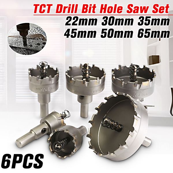 doersupp 6pcs hss hole saw set carbide tip tct core drill bit hole saw for alloy stainless steel cutter power tool accessories
doersupp 6pcs hss hole saw set carbide tip tct core drill bit hole saw for alloy stainless steel cutter power tool accessories