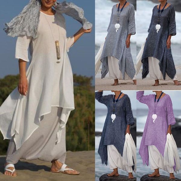 high low cotton linen dress women's solid long sleeve o neck dress loose midi summer dresses vestido new arrival 2020, Black;gray
high low cotton linen dress women's solid long sleeve o neck dress loose midi summer dresses vestido new arrival 2020, Black;gray