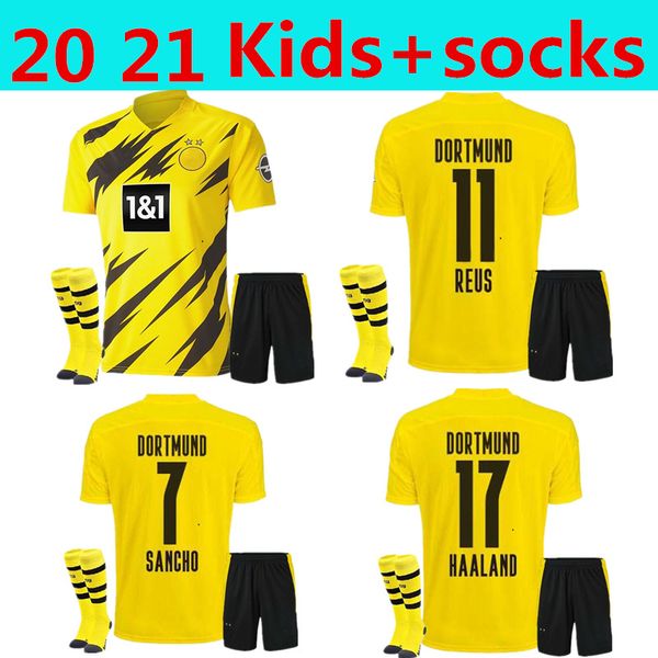 2020 kids kit +socks yellow soccer jersey #17 haaland home 20 21 #7 sancho #11 reus child dortmund football shirt customized with shorts, Black
2020 kids kit +socks yellow soccer jersey #17 haaland home 20 21 #7 sancho #11 reus child dortmund football shirt customized with shorts, Black