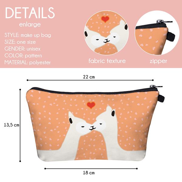 zohra cross border for new style aliexpress cosmetic bag 3d digital printing alpaca storage washed bag customizable
zohra cross border for new style aliexpress cosmetic bag 3d digital printing alpaca storage washed bag customizable