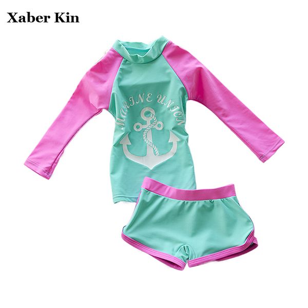 new 2017 girls swimsuit two-piece sporting suits long sleeve solid children kids swimwear for girls plavky beachwear g13-k52
new 2017 girls swimsuit two-piece sporting suits long sleeve solid children kids swimwear for girls plavky beachwear g13-k52