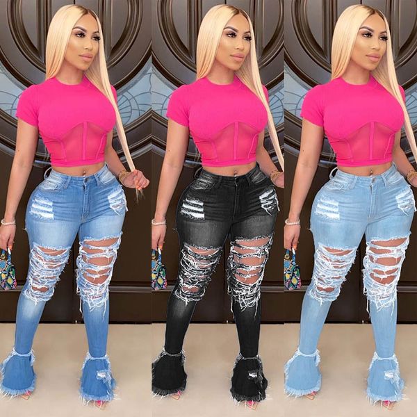 womens fashion flared ruffle denim trousers designer skinny jeans hole ripped high waist pants streetwear lady plus size clothing, Blue
womens fashion flared ruffle denim trousers designer skinny jeans hole ripped high waist pants streetwear lady plus size clothing, Blue