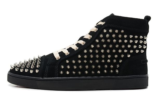 fashion black suede high studded spikes casual flats luxury red bottom shoes brand new for mens and women party designer sneakers c13
fashion black suede high studded spikes casual flats luxury red bottom shoes brand new for mens and women party designer sneakers c13