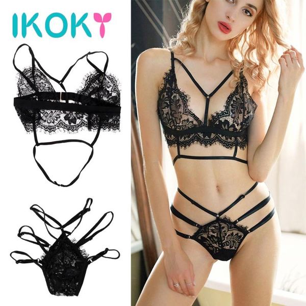 ikoky g-string erotic lingerie exotic sets lace lingerie products transparent women underwear exotic apparel, Red;black