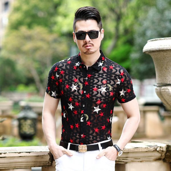 mesh shirts mens black transparent shirts red star moon printed for mens clothing 2020 summer latin dance clothes party, White;black
mesh shirts mens black transparent shirts red star moon printed for mens clothing 2020 summer latin dance clothes party, White;black