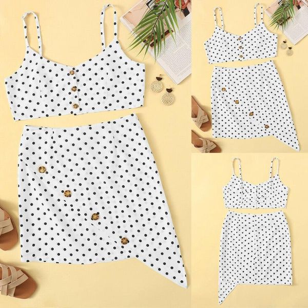 2019 new style women 2 pieces dot button bodycon polka dot tank and skirt set bandage club party, White
2019 new style women 2 pieces dot button bodycon polka dot tank and skirt set bandage club party, White