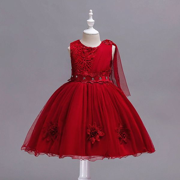 retail kids dress childrens wedding dresses mesh bow dress princess pageant dress baby girls kids designer clothes, Red;yellow
retail kids dress childrens wedding dresses mesh bow dress princess pageant dress baby girls kids designer clothes, Red;yellow