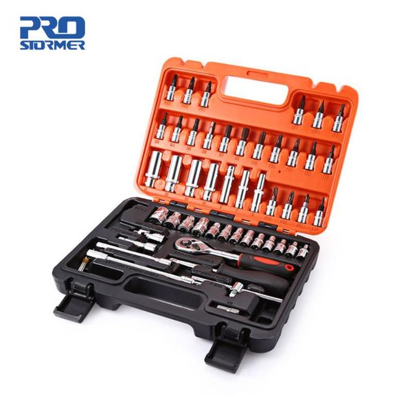 prostormer 53pcs 1/4" socket ratchet wrench set car repair tool case precision sleeve hardware kit hand tool sets
prostormer 53pcs 1/4" socket ratchet wrench set car repair tool case precision sleeve hardware kit hand tool sets