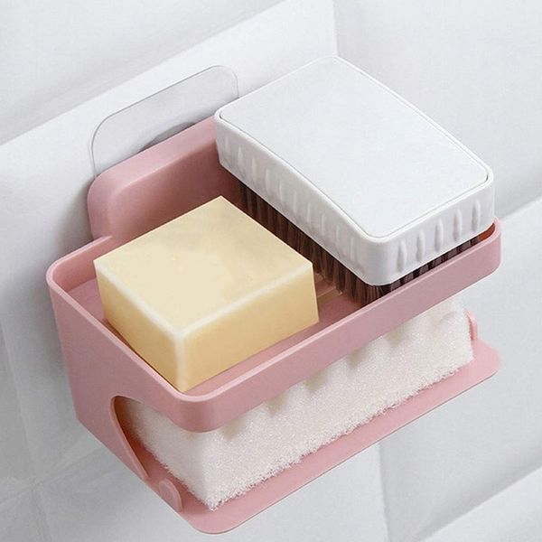 home drain suction cup soap holder double layer wall mount box container bathroom dish sponge tray (pink
home drain suction cup soap holder double layer wall mount box container bathroom dish sponge tray (pink