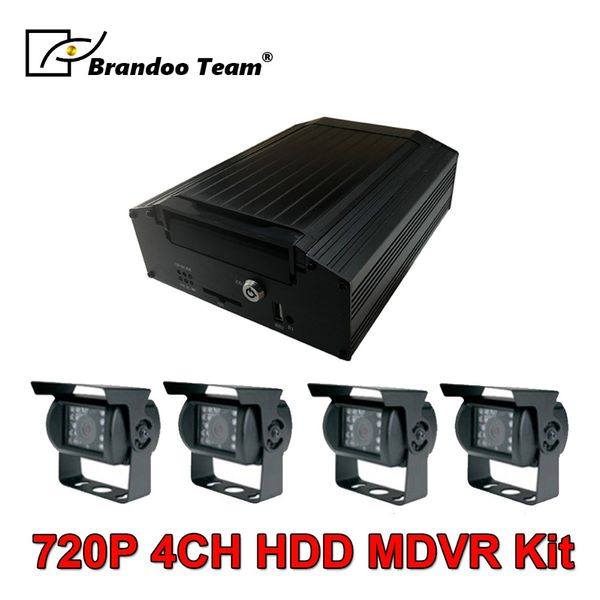 

720p vehicle dvr 4 channel mobile dvr system hdd car camera system with 4pcs 1.3mp ahd camera for truck cctv