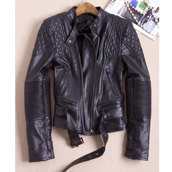 2019 autumn pu leather jacket women motorcycle short leather biker coat logn sleeve stand collar with belt r1413, Black
2019 autumn pu leather jacket women motorcycle short leather biker coat logn sleeve stand collar with belt r1413, Black