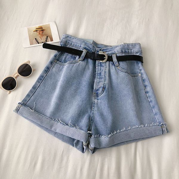 new women summer demin shorts belt high waist casual wide leg shorts 2020 korean jeans feminino zipper bottoms, White;black
new women summer demin shorts belt high waist casual wide leg shorts 2020 korean jeans feminino zipper bottoms, White;black
