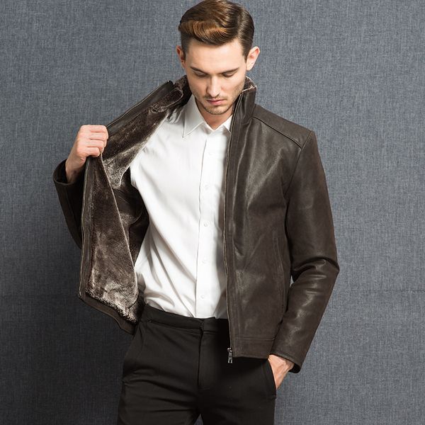 2019 men's genuine leather jacket men leather coat real jacket pigskin warm double face fur, Black
2019 men's genuine leather jacket men leather coat real jacket pigskin warm double face fur, Black