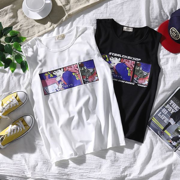 summer hong kong style couples sleeveless t-shirt printing men thin loose-fit sports fitness tank-waistcoat fashion running wear at, Black;blue
summer hong kong style couples sleeveless t-shirt printing men thin loose-fit sports fitness tank-waistcoat fashion running wear at, Black;blue