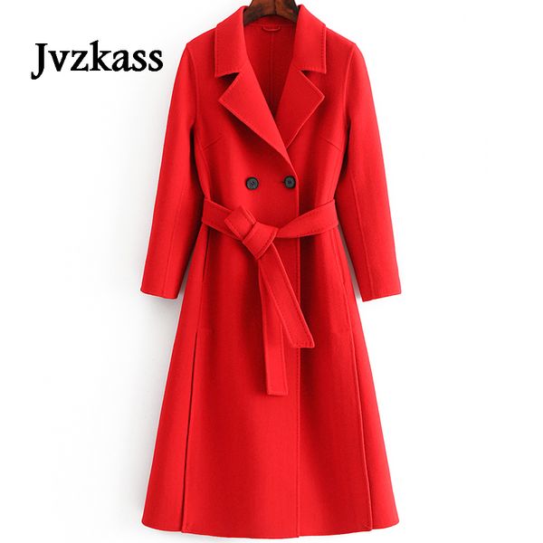 jvzkass2018 autumn and winter double-sided cashmere%100 double-sided wool pure hand-sewn waist slim temperament woolen coat z266, Black
jvzkass2018 autumn and winter double-sided cashmere%100 double-sided wool pure hand-sewn waist slim temperament woolen coat z266, Black