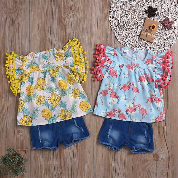 summer girl kids clothes set 2 colors trumpet sleeve printed short dress +denim shorts two piece set kids designer clothes girls jy592, White
summer girl kids clothes set 2 colors trumpet sleeve printed short dress +denim shorts two piece set kids designer clothes girls jy592, White