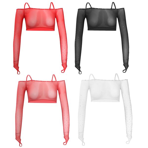 women belly dance bodysuit long sleeve mesh dance yoga shirt, 4 colors, Black;red
women belly dance bodysuit long sleeve mesh dance yoga shirt, 4 colors, Black;red