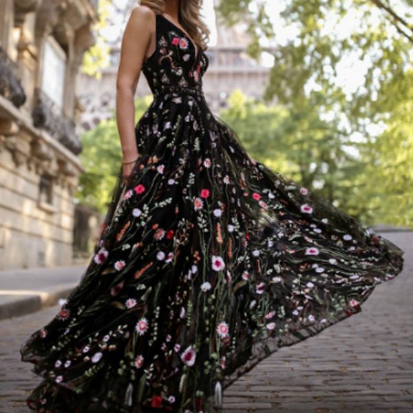 summer long party dress women deep v neck floral print sleeveless boho dresses elegant woman party night dress clothes 2019, Black;gray
summer long party dress women deep v neck floral print sleeveless boho dresses elegant woman party night dress clothes 2019, Black;gray