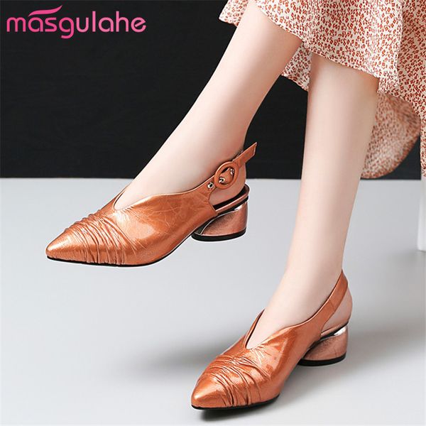 masgulahe 2019 big size 34-42 women pumps genuine leather shoes slingback buckle summer fashion dress party shoes woman, Black
masgulahe 2019 big size 34-42 women pumps genuine leather shoes slingback buckle summer fashion dress party shoes woman, Black