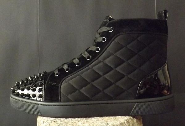 men's whitered soles design black front nail high sneakers shoes for women,men red bottom spikes casual walking shoes
men's whitered soles design black front nail high sneakers shoes for women,men red bottom spikes casual walking shoes