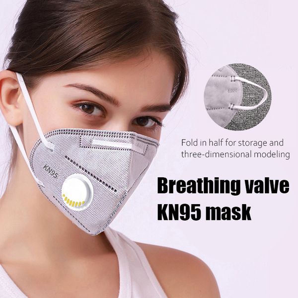 In Stock Kn95 Mask N95 Anti Dust Mask With Breathing Valve Dustproof Respirator Protective Face Masks Disposable Mouth Masks Rra2961