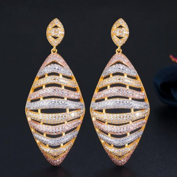 new 3 tone gold big hollow out geometric micro cubic zirconia paved naija wedding party earring for women e0304, Silver
new 3 tone gold big hollow out geometric micro cubic zirconia paved naija wedding party earring for women e0304, Silver