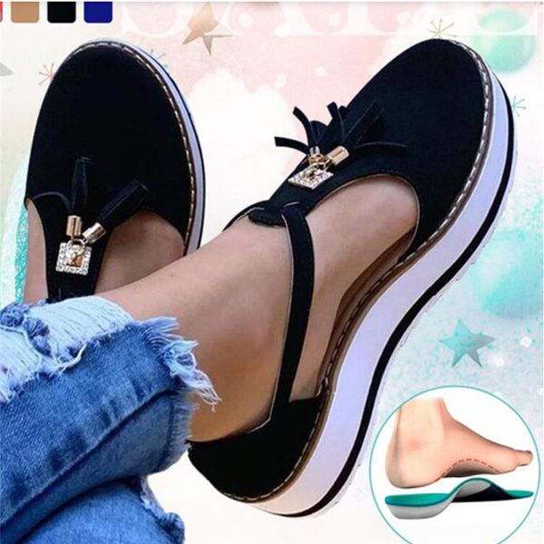 sandals louluen 2021 summer bohemian for women's tassel round toe flat pumps thick bottom buckle strap casual beach shoes, Black
sandals louluen 2021 summer bohemian for women's tassel round toe flat pumps thick bottom buckle strap casual beach shoes, Black