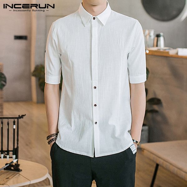 solid color shirt men cotton casual summer turn-down collar 2020 fashion blouse short sleeve brand men shirts streetwear incerun, White;black
solid color shirt men cotton casual summer turn-down collar 2020 fashion blouse short sleeve brand men shirts streetwear incerun, White;black