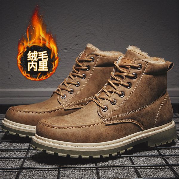 2019 winter new men's plus cotton boots trendy high-men's boots warm british shoes leather tooling, Black
2019 winter new men's plus cotton boots trendy high-men's boots warm british shoes leather tooling, Black