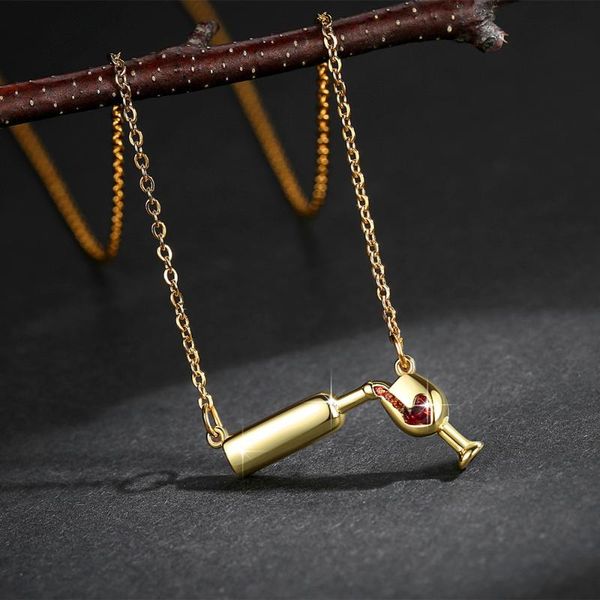 silver rose gold color creative wine glass pendant necklace for women zircon red heart wine cup charm necklace choker girls
silver rose gold color creative wine glass pendant necklace for women zircon red heart wine cup charm necklace choker girls