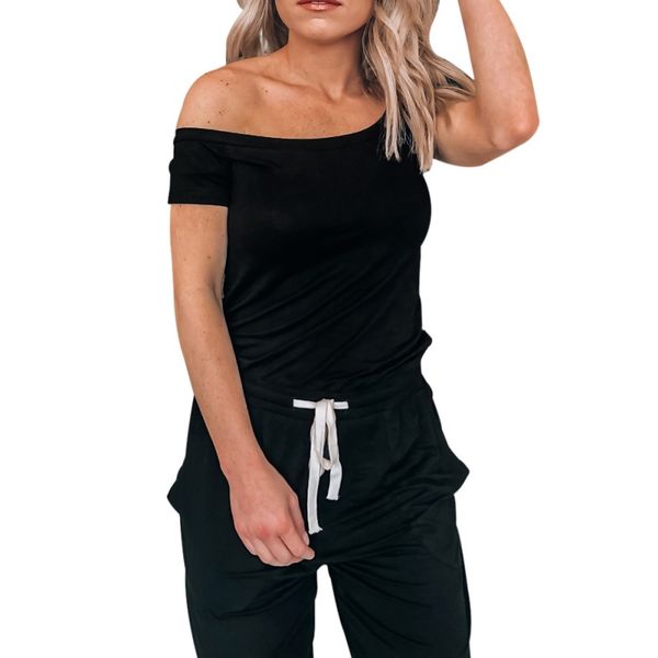 oioninos women's casual jumpsuits crewneck off shoulder short sleeve elastic waist romper playsuits with pockets, Black;white
oioninos women's casual jumpsuits crewneck off shoulder short sleeve elastic waist romper playsuits with pockets, Black;white
