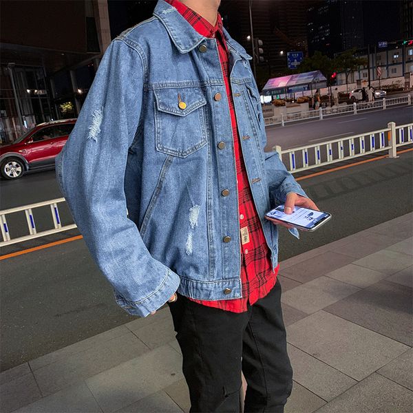 spring and autumn new denim denim fashion clip black jacket