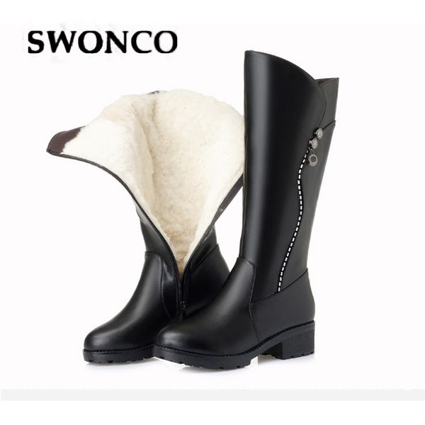 swonco knee high boots women block heel shoes winter wool fur bootee woman 2019 genuine leather boots women snowboots black shoe
swonco knee high boots women block heel shoes winter wool fur bootee woman 2019 genuine leather boots women snowboots black shoe