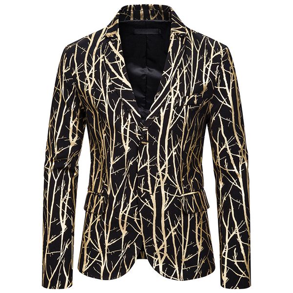 mens slim fit single breasted blazer jacket 2020 luxury shiny gold tree branch print blazer men party wedding prom suit, White;black
mens slim fit single breasted blazer jacket 2020 luxury shiny gold tree branch print blazer men party wedding prom suit, White;black