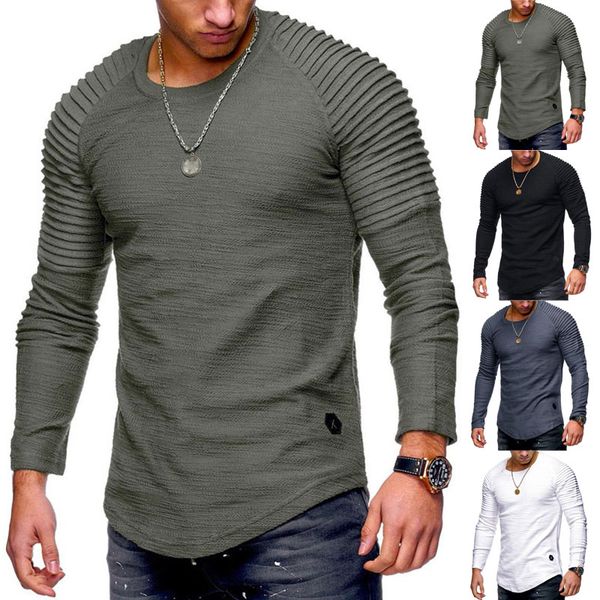 men t-shirt casual style autumn and winter long sleeve t shirt slim solid color fold round neck blouse fashion mens tshirt, White;black
men t-shirt casual style autumn and winter long sleeve t shirt slim solid color fold round neck blouse fashion mens tshirt, White;black