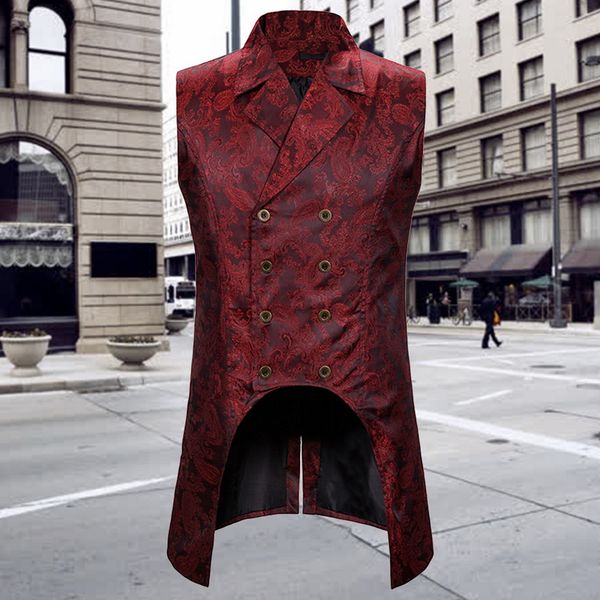 puimentiua paisley jacquard long vest men double breasted lapel brocade vest waistcoat mens gothic steampunk sleeveless tailcoat, Black;brown
puimentiua paisley jacquard long vest men double breasted lapel brocade vest waistcoat mens gothic steampunk sleeveless tailcoat, Black;brown