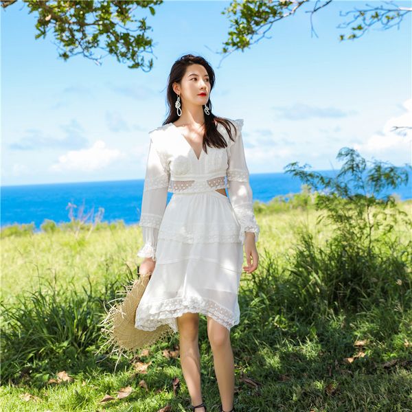 beach spring vacation dresses women designer bandage hollow out backless white lace lantern sleeve dress
beach spring vacation dresses women designer bandage hollow out backless white lace lantern sleeve dress