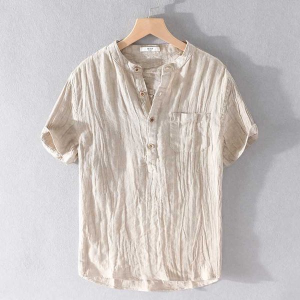 men's casual shirts 2021 summer pure linen men brand short sleve shirt for stand collar mens fashion solid male, White;black
men's casual shirts 2021 summer pure linen men brand short sleve shirt for stand collar mens fashion solid male, White;black