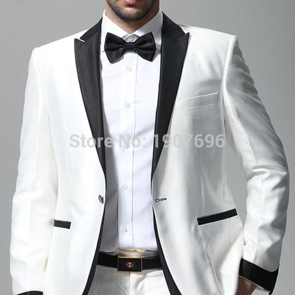 wedding men suits for groomsmen white and black peaked lapel trim fit groom tuxedos retro blazer two piece jacket pants, Black;gray
wedding men suits for groomsmen white and black peaked lapel trim fit groom tuxedos retro blazer two piece jacket pants, Black;gray