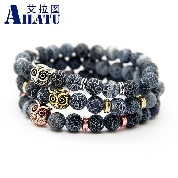 ailatu new jewelry wholesale 8mm weathering onyx stone antique plated owl bracelet men fashion gift, Golden;silver
ailatu new jewelry wholesale 8mm weathering onyx stone antique plated owl bracelet men fashion gift, Golden;silver