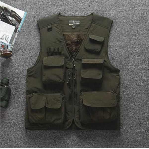 winter fleece warm multi-pocket fishing vest summer outdoor climbing thin mesh breathable mens tactical sports waistcoat, Gray;blue
winter fleece warm multi-pocket fishing vest summer outdoor climbing thin mesh breathable mens tactical sports waistcoat, Gray;blue