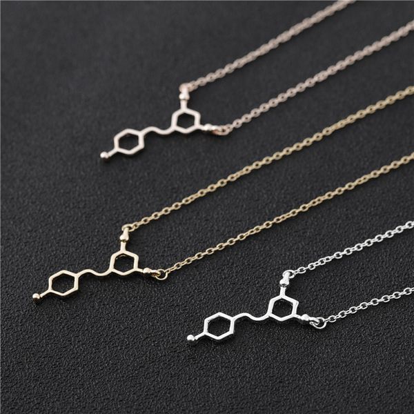 red wine dopamine molecule pendant necklace resveratrol chemical molecular science structure chemistry geometric hexagon woman mother men�, Silver 
red wine dopamine molecule pendant necklace resveratrol chemical molecular science structure chemistry geometric hexagon woman mother men�, Silver