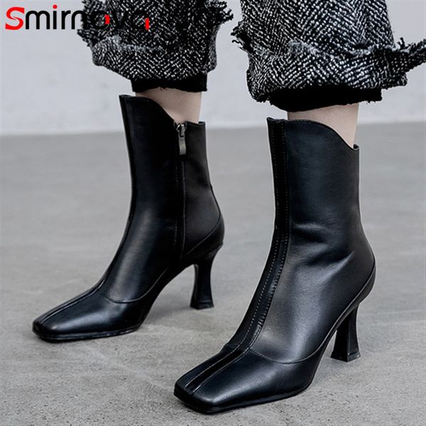 smirnova 2020 autumn new arrive women's ankle boots square toe shoes black genuine leather boots high heels
smirnova 2020 autumn new arrive women's ankle boots square toe shoes black genuine leather boots high heels