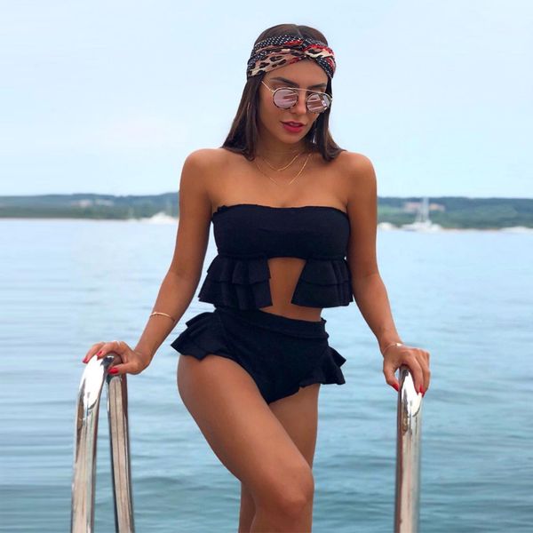 low waisted indoor swimsuit bikini modest printed swimsuit striped swimming suits for women's beach wear ladies' black swimwear, White;black
low waisted indoor swimsuit bikini modest printed swimsuit striped swimming suits for women's beach wear ladies' black swimwear, White;black