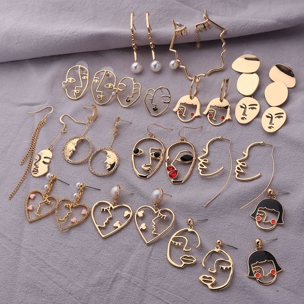 kissme women earrings 2020 korean fashion jewelry gold color alloy face dangle earrings halloween accessories brincos, Silver
kissme women earrings 2020 korean fashion jewelry gold color alloy face dangle earrings halloween accessories brincos, Silver
