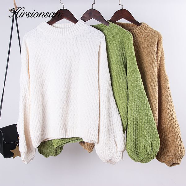 hirsionsan chenille lantern sleeve solid sweater women christmas knitted loose o neck warm jumper oversize short basic pullovers, White;black
hirsionsan chenille lantern sleeve solid sweater women christmas knitted loose o neck warm jumper oversize short basic pullovers, White;black