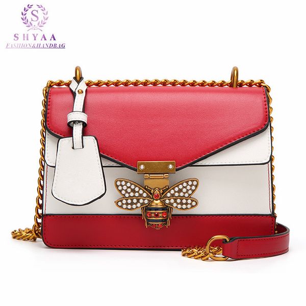 shyaa 2020 new contrast color shoulder messenger bag europe trend bee lock small square bag simple temperament handbag
shyaa 2020 new contrast color shoulder messenger bag europe trend bee lock small square bag simple temperament handbag