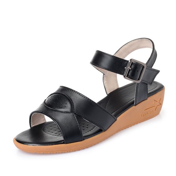 sandals female 2019 summer new genuine leather wedge female sandals, student female sandals plus size 42 43 shoes, Black
sandals female 2019 summer new genuine leather wedge female sandals, student female sandals plus size 42 43 shoes, Black