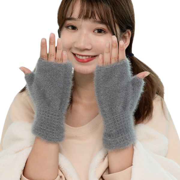 sparsil women faux mink cashmere half finger glove thick warm touch screen fingerless mittens female, Blue;gray
sparsil women faux mink cashmere half finger glove thick warm touch screen fingerless mittens female, Blue;gray
