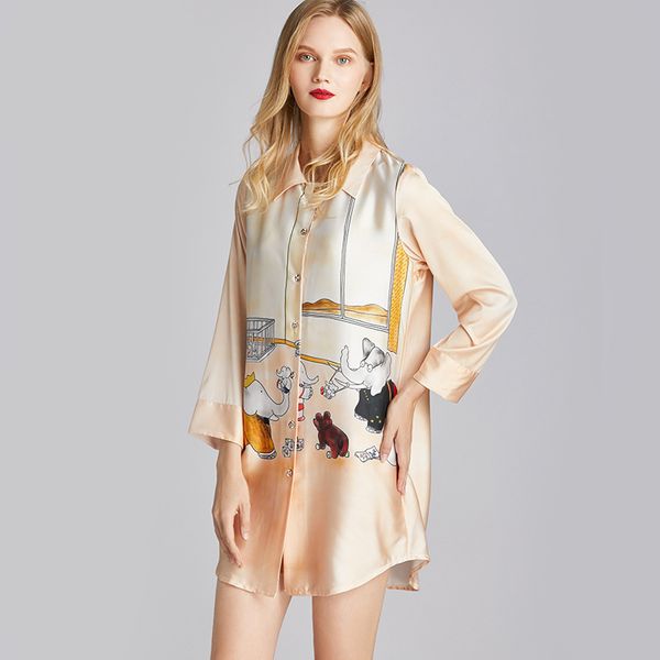 women's sleepwear 2021 spring summer nightdress women print sleepshirts long sleeve silk nightwear cute nightshirts satin nightgowns, Black;red
women's sleepwear 2021 spring summer nightdress women print sleepshirts long sleeve silk nightwear cute nightshirts satin nightgowns, Black;red